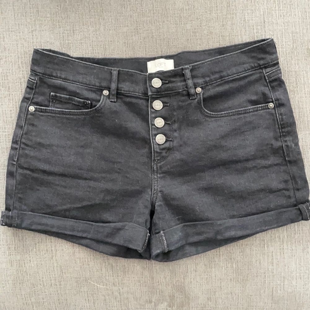 Black jean shorts